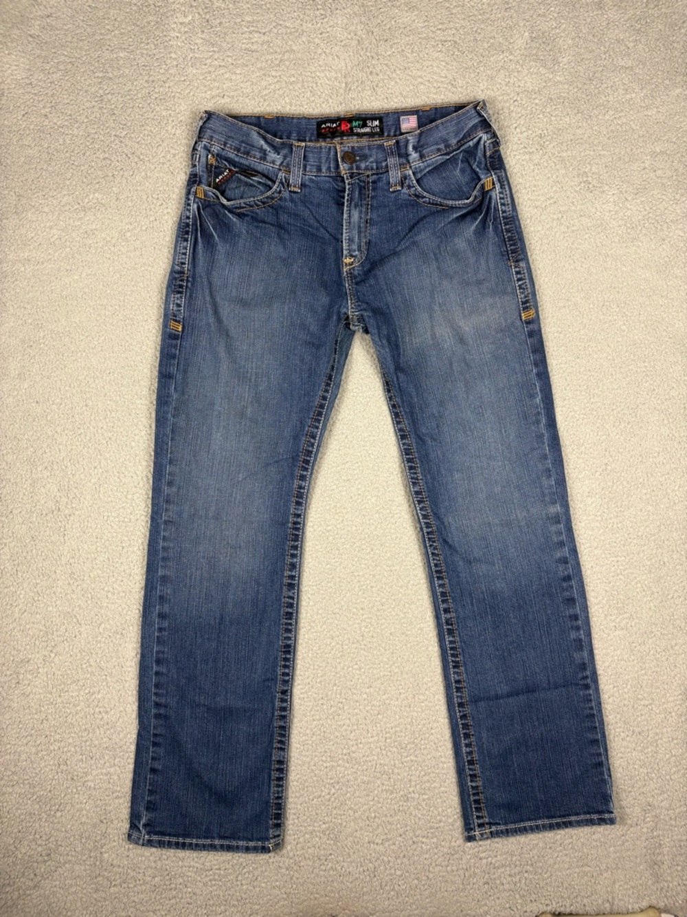 Ariat FR M7 Slim Straight Jeans Men’s 33x32 Blue